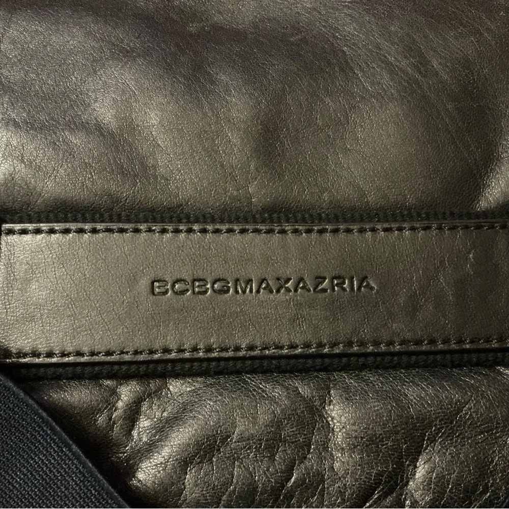 BCBGMaxAzria Black Soft Leather Folding Wristlet Clutch